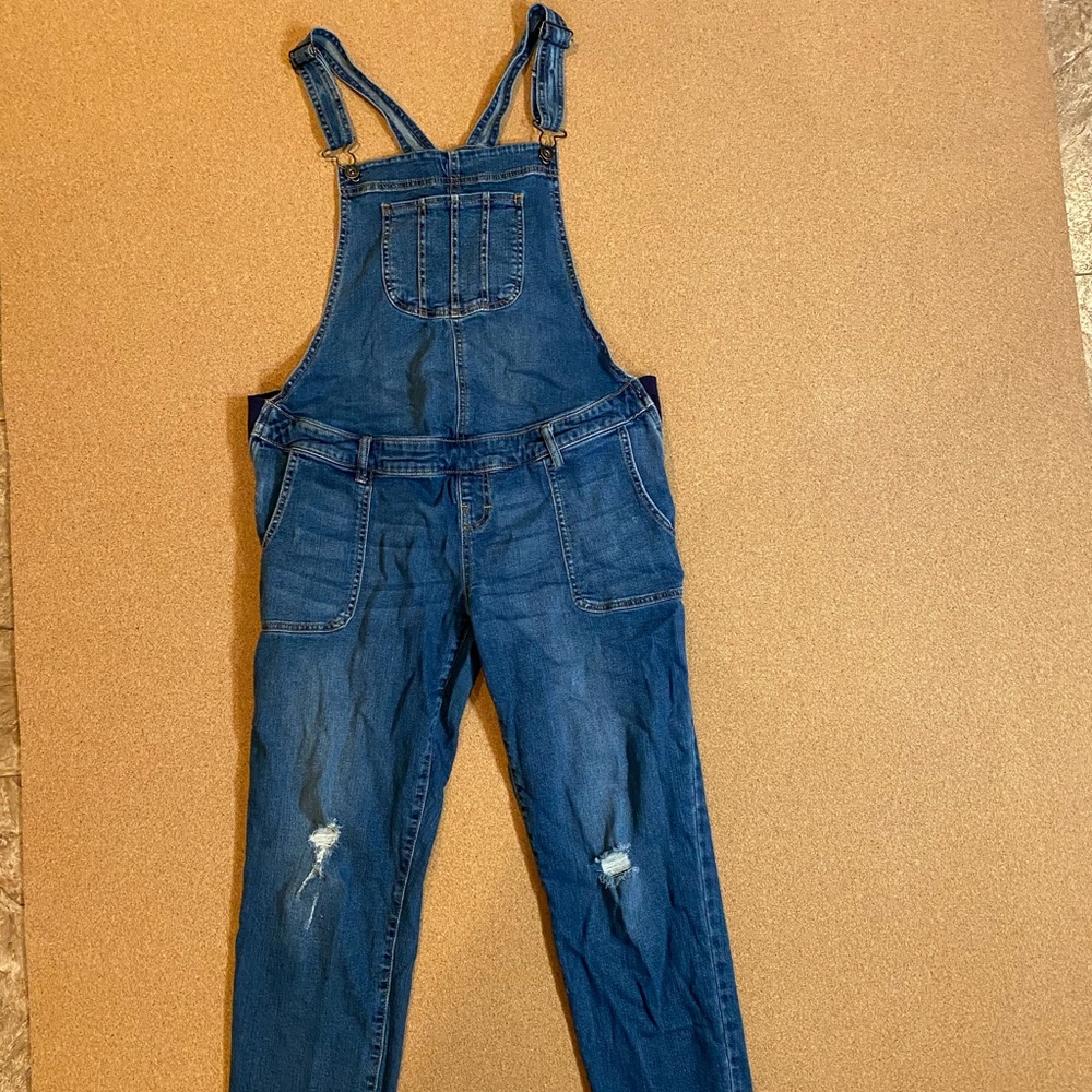 Maternity jean overalls, size M